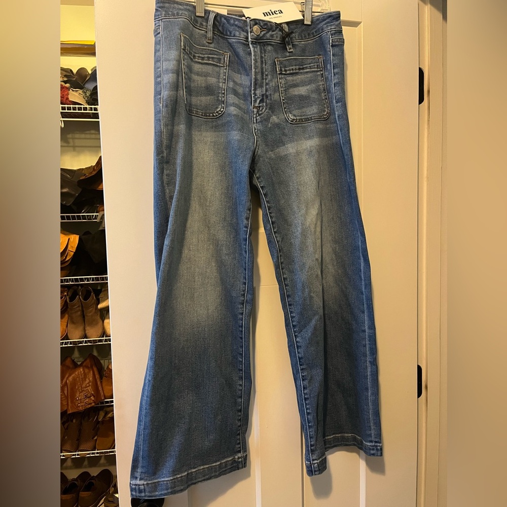 Mica high rise wide leg crop jeans